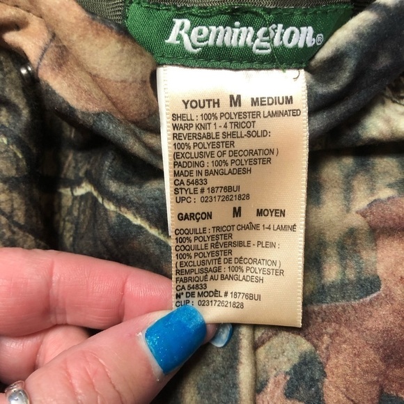 Remington Reversible Youth Winter Camo Jacket Med - Picture 5 of 12